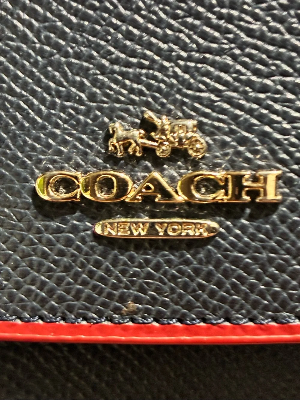 Coach Trifold Colorblock Textured Leather Wallet